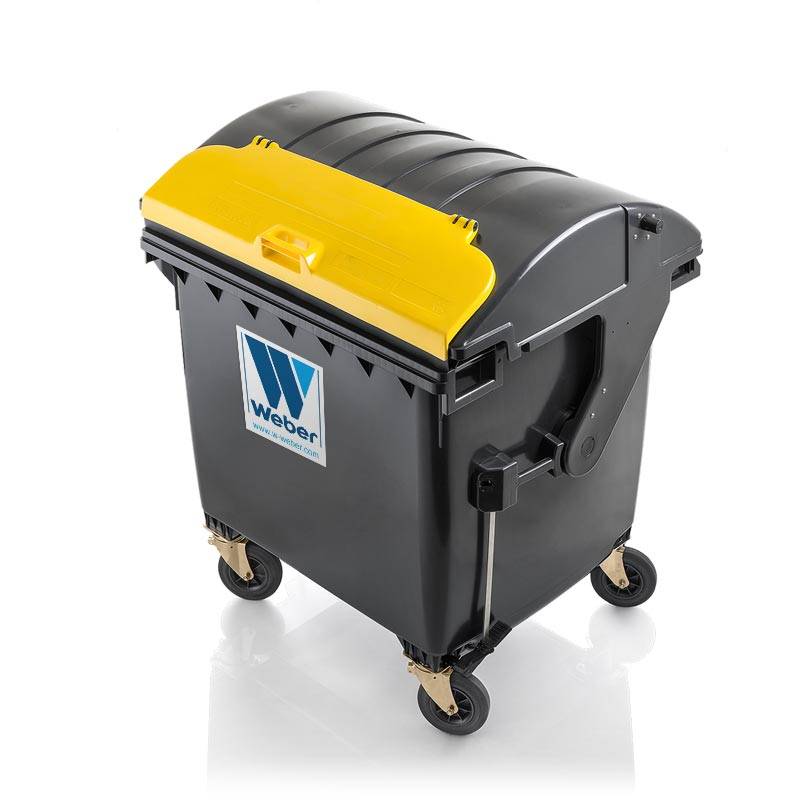 Abfallbehälter 1100 l Runddeckel Deckel im Deckel – Weber GmbH